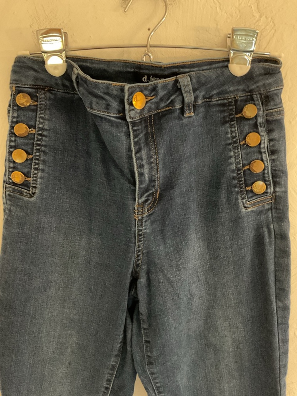 d. jeans High-Rise Sailor Skinny Jeans Size 4 Dark Blue Wash - Picture 2 of 8